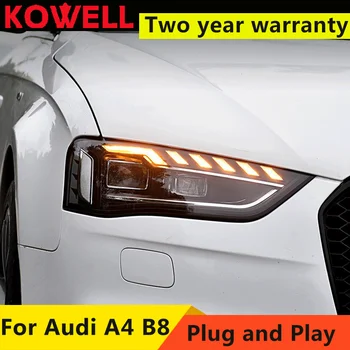 O Farol do carro para Audi A4 A4L Faróis de LED Montagem 2009-2016 A4 B8 Cabeça Luzes DRL Dinâmica do Sinal de volta da Casa do Projetor Len